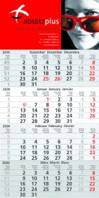 4-Monatswandkalender mit individuell bedrucktem Kopfteil 4/0-farbig als Werbeartikel