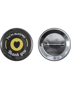 Metallbutton 56 mm mit doppelt gesicherter Nadel - inkl. Werbedruck