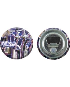 Metallbutton 56 mm mit Flaschenöffner und Magnet - inkl. Werbedruck