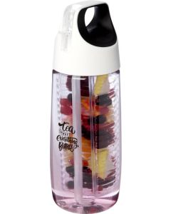 HydroFruit Sportflasche aus recyceltem Kunststoff mit Klappdeckel und Trinkhalm - 700 ml