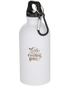 Oregon 400 ml matte RCS-zertifizierte einwandige Trinkflasche aus recyceltem Edelstahl mit Karabinerhaken