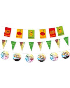 Wimpelketten aus Spezialpapier, 4-farbig