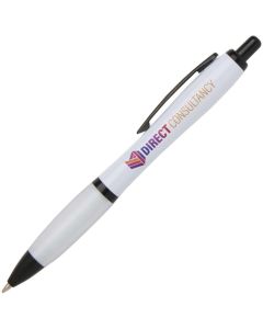 Nash Kugelschreiber aus recyceltem Kunststoff mit schwarzen Zierelementen (schwarze Mine)