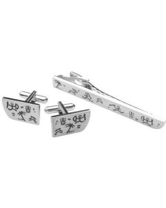 Manschettenknopf- und Krawattenklammer-Set Tahiti