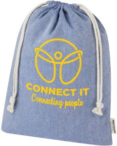 Restposten Pheebs 150 g/m² GRS Zuziehbeutel aus Recyclingbaumwolle groß 4 l