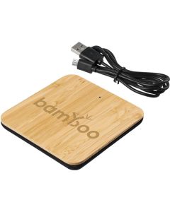 Restposten Leaf kabelloses 5W Ladepad aus Bambus und Stoff