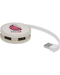 Restposten Kenzu Weizenstroh-USB-Hub