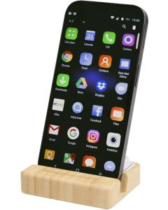 Algol Smartphonehalterung  aus recyceltem Kunststoff mit Fidget-Toy mit Bambusdetails