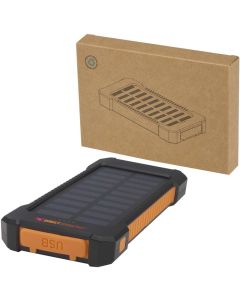 Altair 10 W 5000 mAh robuste Solar Powerbank aus recyceltem Kunststoff mit integrierter Taschenlampe