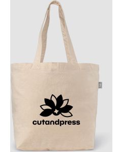 Budget Shopper Recycelte Baumwoll Tragetasche (140 g/m²) - inkl. Werbedruck