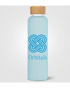 Lucerne - 590 ml Borosilikat-Glasflasche in Milchglasoptik mit Bambus-Deckel