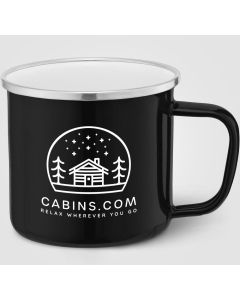 Wyoming Campfire Tasse mit Emaille-Beschichtung und Edelstahlrand, 385 ml - inkl. Werbedruck