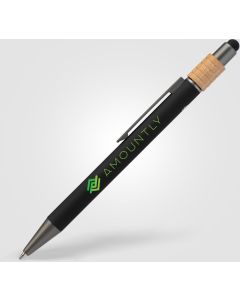 Reborn Spinner Kugelschreiber aus recyceltem Aluminium mit Stylus - inkl. Werbedruck