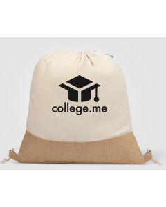 Rio Kollektion Rucksack mit Kordelzug aus recycelter Baumwolle und Jute (140 g/m²) - inkl. Werbedruck