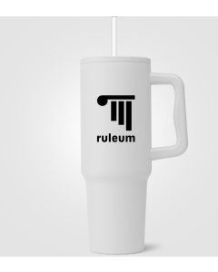 Polar Pro Recycling-Edelstahlbecher mit Trinkhalm, 1180 ml - inkl. Werbedruck