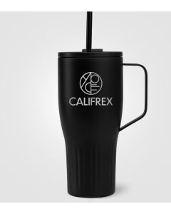 Majesty Recycling-Edelstahlbecher mit Trinkhalm, 890 ml - inkl. Werbedruck