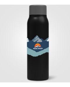 Breeze Karbonisierte Recycling-Edelstahlflasche, 590 ml - inkl. Werbedruck