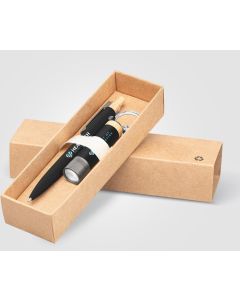 Reborn Geschenkset mit Kugelschreiber und Taschenlampe aus recyceltem Aluminium - inkl. Werbedruck