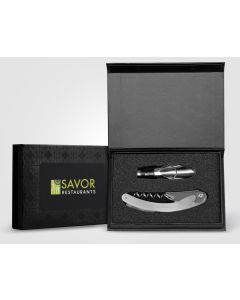 Raven Weinset aus Edelstahl und Silikon inkl. Geschenkbox - 2-tlg.