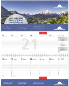 Quer-Terminplaner Business Exclusiv 1 plus, deutsch