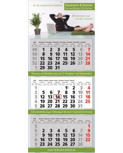 3 Monats-Wandkalender Classic 3, 7-sprachig