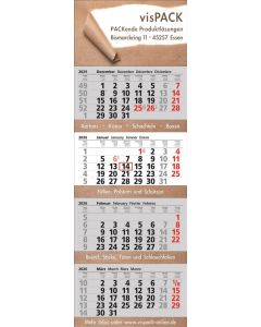 4-Monats-Wandkalender XXL 4 Postformat B4, 4-spachig