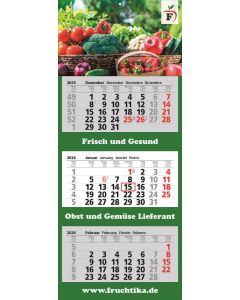 3 Monats-Wandkalender Basic 3, 4-sprachig