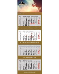 4 Monats-Wandkalender Basic 4, 4-sprachig