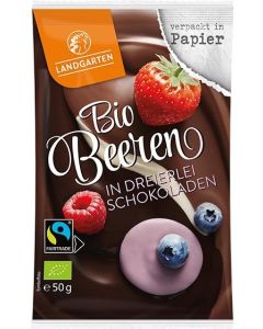 Landgarten Bio Beeren in Dreierlei Schokoladen 50g