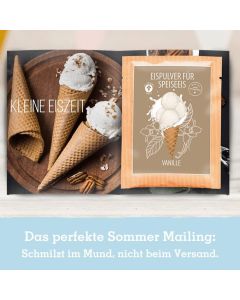 Mailingartikel: Eispulver in der Klappkarte