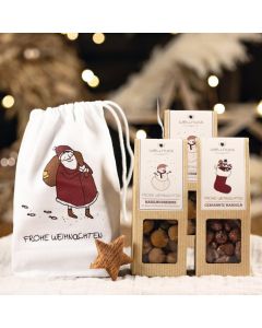 3 Weihnachts-Snacks im Baumwollsäckchen