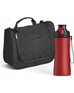 Primo Set III: Edelstahlflasche und Kulturbeutel