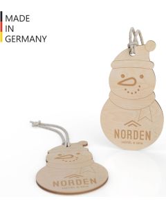 Weihnachtsbaumanhänger Schneemann - FSC® Holz - inkl. Lasergravur