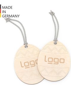 Osterschmuck Holzanhänger Osterei - FSC® Holz - inkl. Lasergravur