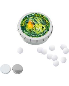 SUPER-MINI-Drück-mich-Dose mit Pfefferminzpastillen, 20g