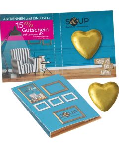 Süßes Briefchen mit Schokoladenherz