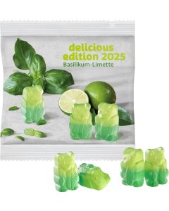 Vegane Basilikum-Limetten Bärchen im kompostierbaren Tütchen