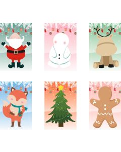 Set Glimn: 6 Bögen mit Weihnachtsfiguren und 3 Bögen mit Aufklebern