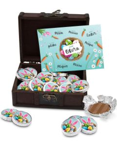 Osterschatz, Schatztruhe mit 32 Vollmilch-Dublonen