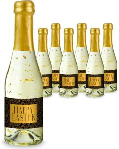 Hasengold - 6 x Goldflockentraum Piccolo 0,2 l - Flasche klar, Kapsel gold