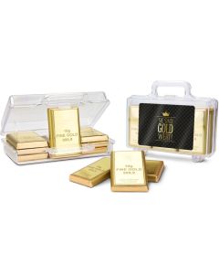 Sie sind Gold wert - Goldkoffer mit 12 Goldbarren, Edelvollmilch-Schokolade (120 g)