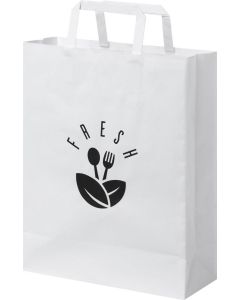 Kraftpapiertasche 80-90 g/m² mit flachen Griffen – mittel