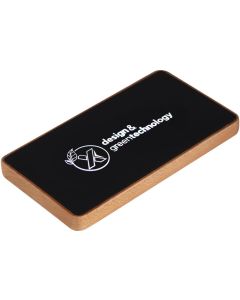 SCX.design P35 5.000 mAh Powerbank aus Holz mit Leuchtlogo