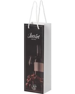 Handgefertigte 170 g/m² Weinflaschentüte aus Integra-Papier mit Kunststoffgriffen