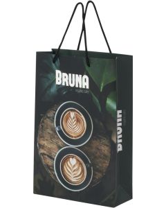 Handgefertigte 170 g/m² Integra-Papiertüte mit Kunststoffgriffen – groß