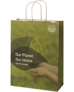 Papiertüte aus landwirtschaftlichen Reststoffen mit gedrehten Griffen – XXL