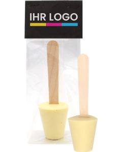 Trinkschokolade mit Holzlöffel oder Glashalm - inkl. Druck - inkl. Werbedruck