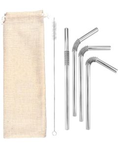 4er Set Turtleneck® Straw in Baumwollbeutel, inkl. Lasergravur