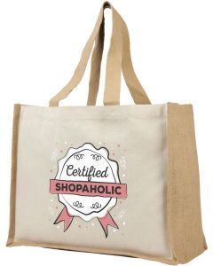 Varai 320 g/m Canvas und Jute Einkaufstasche 23L