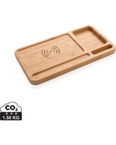 Bambus Schreibtisch-Organizer mit 5W Wireless Charger